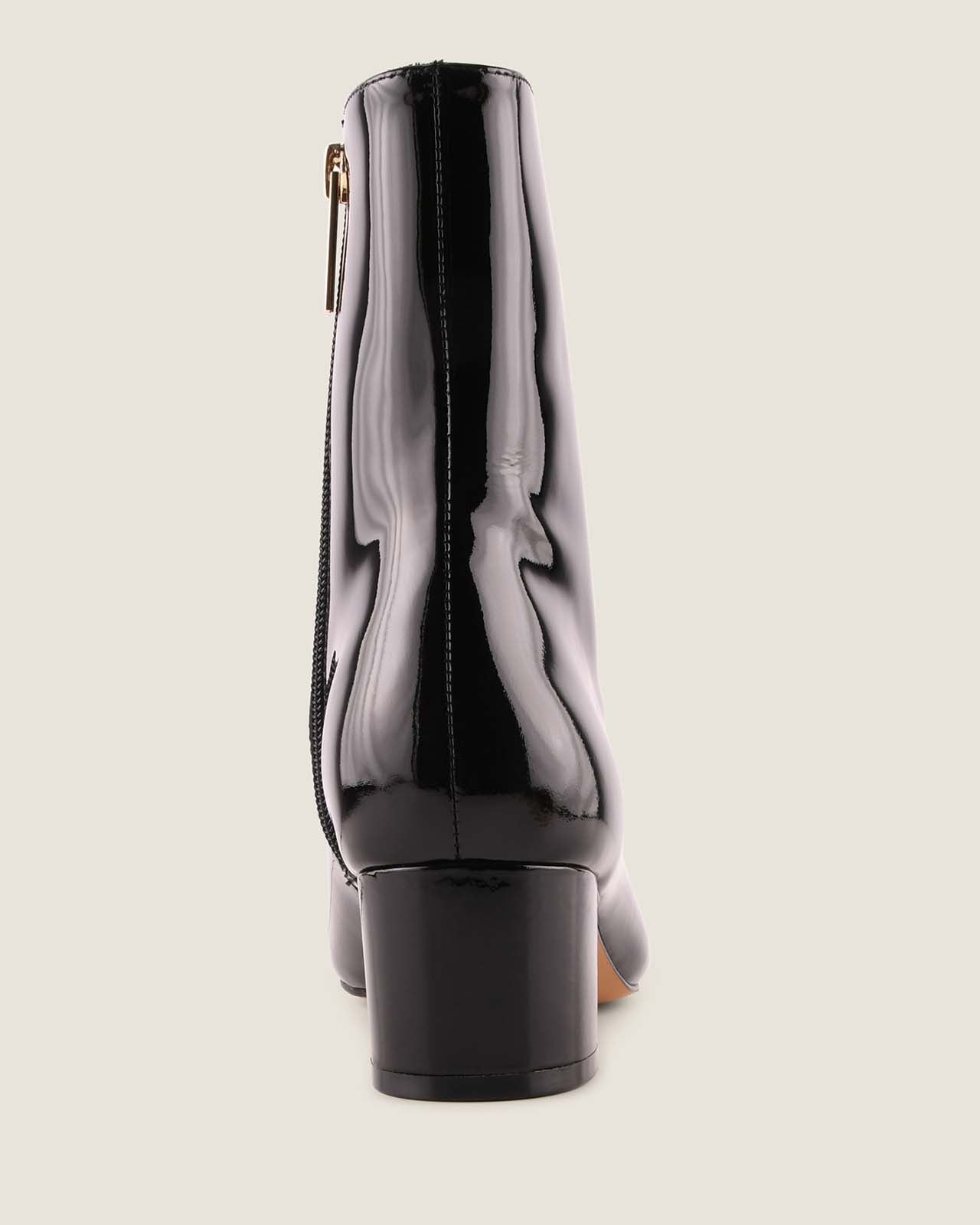 NOAH HEEL ANKLE BOOTS BLACK PATENT