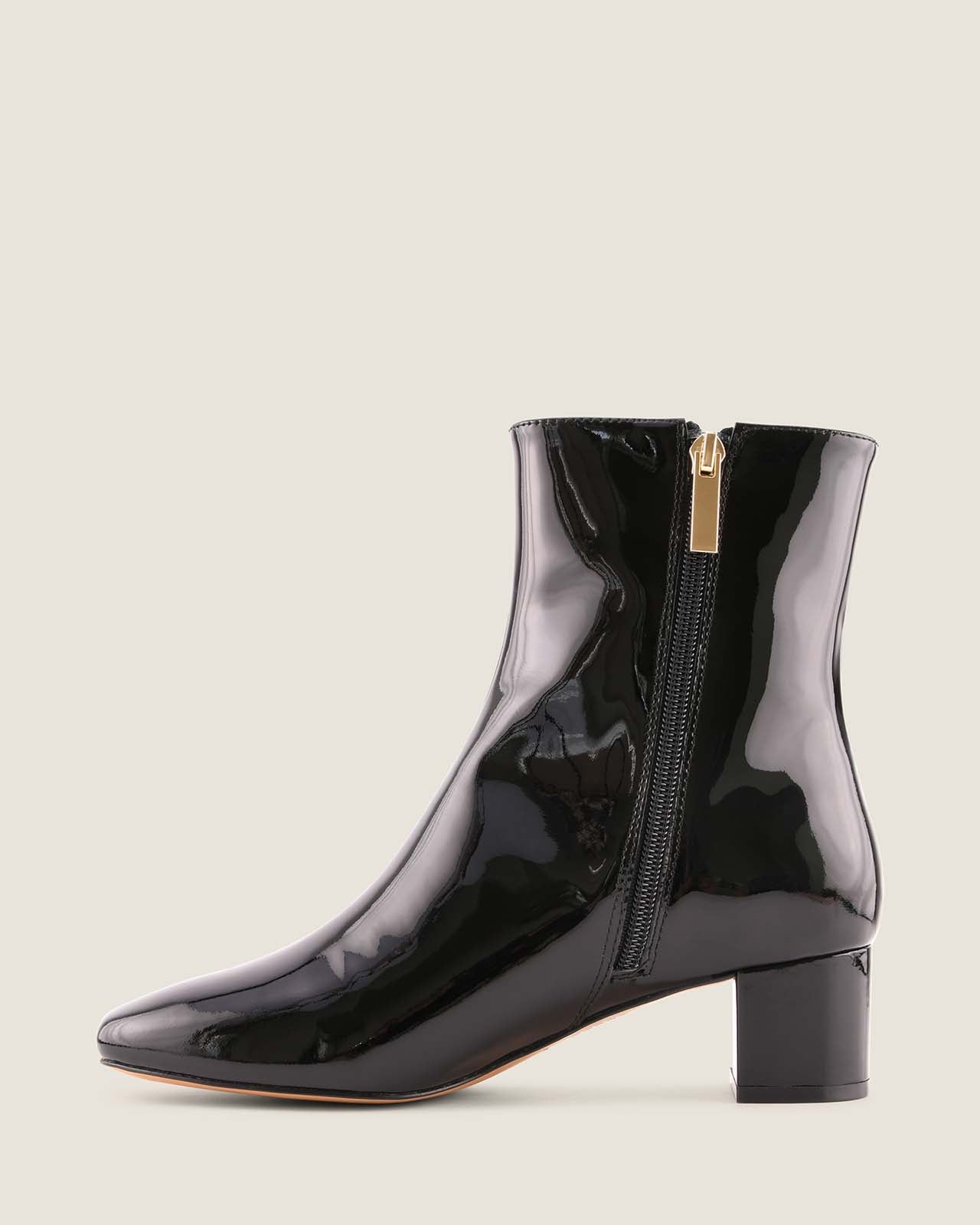 NOAH HEEL ANKLE BOOTS BLACK PATENT