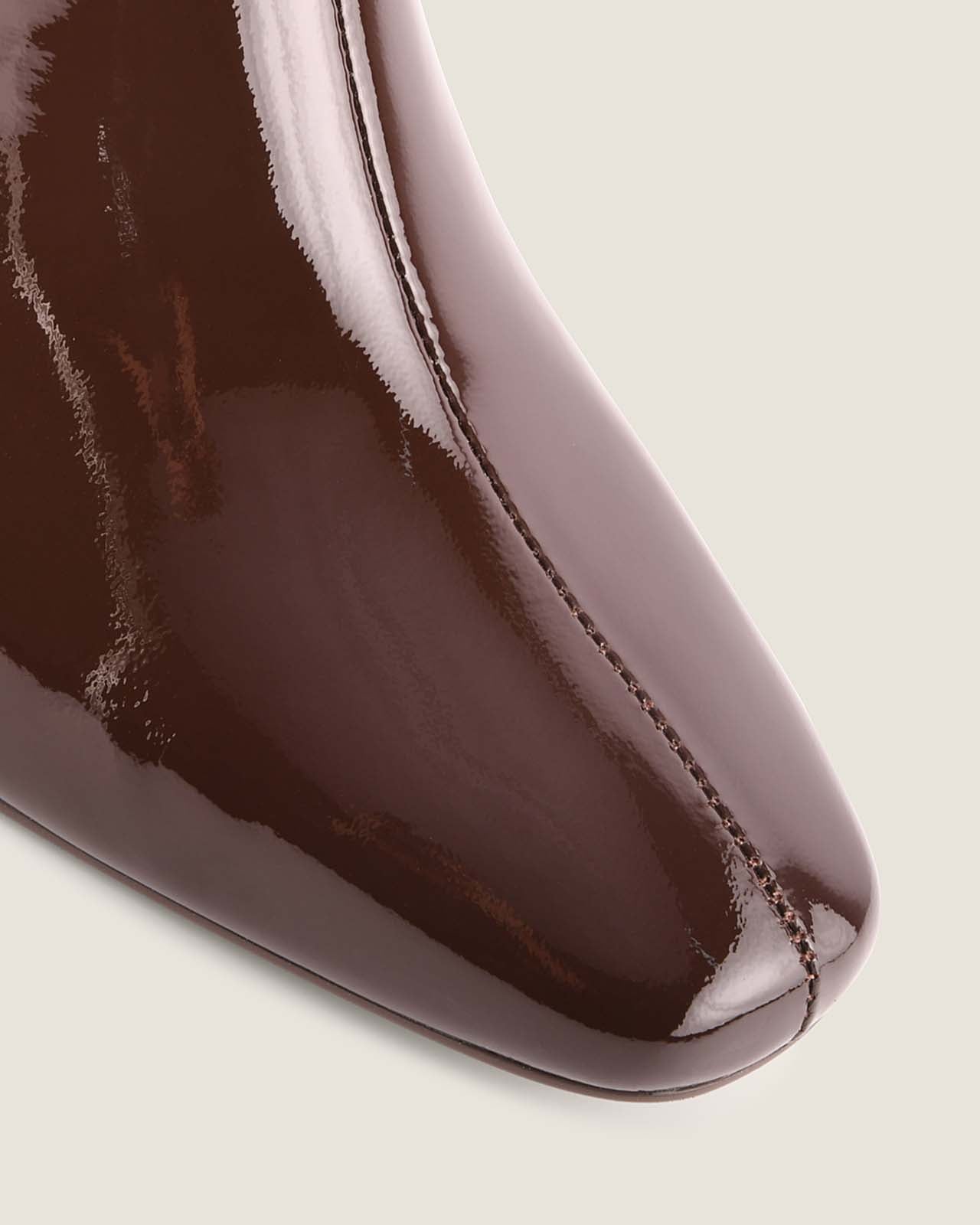 NOAH HEEL ANKLE BOOTS BROWN PATENT
