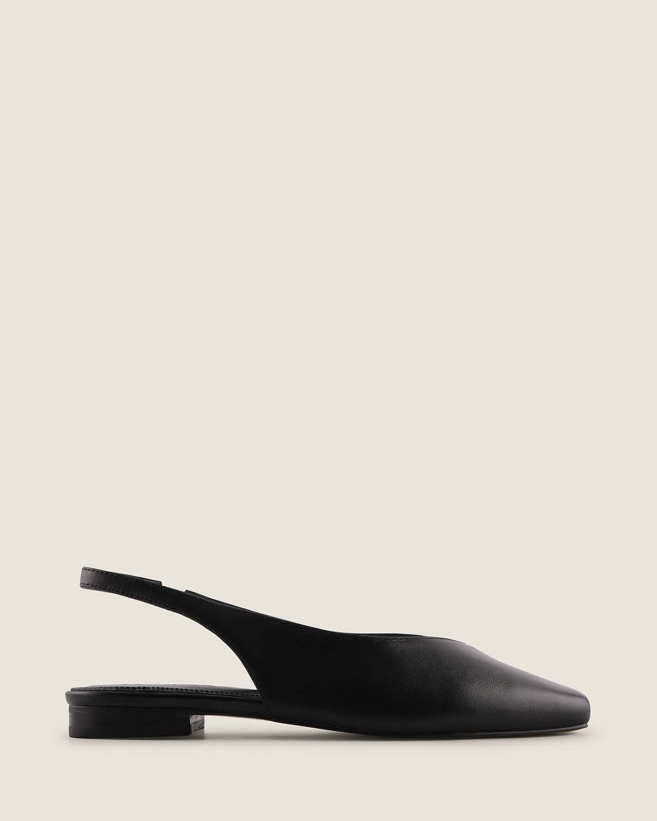 OLIVA DRESS FLATS BLACK LEATHER