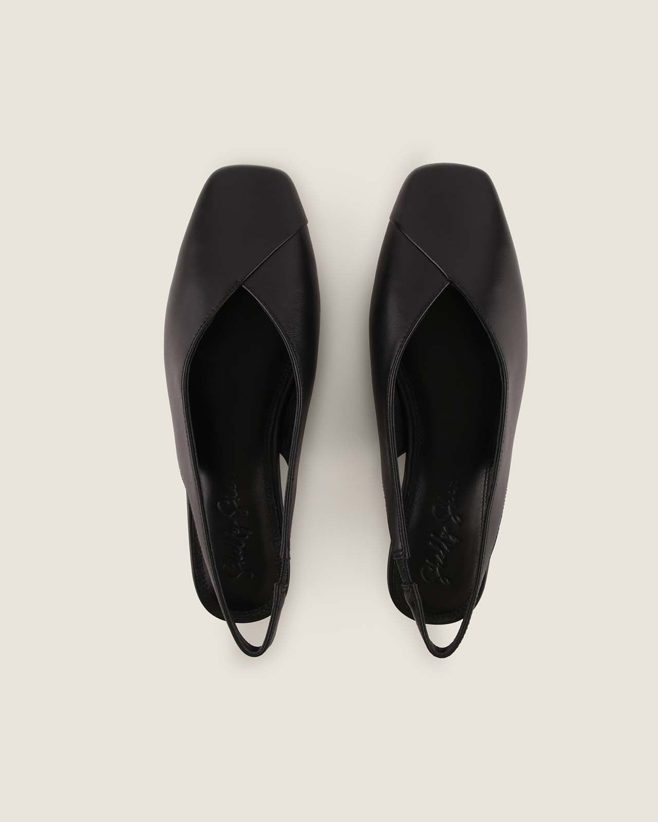 OLIVA DRESS FLATS BLACK LEATHER