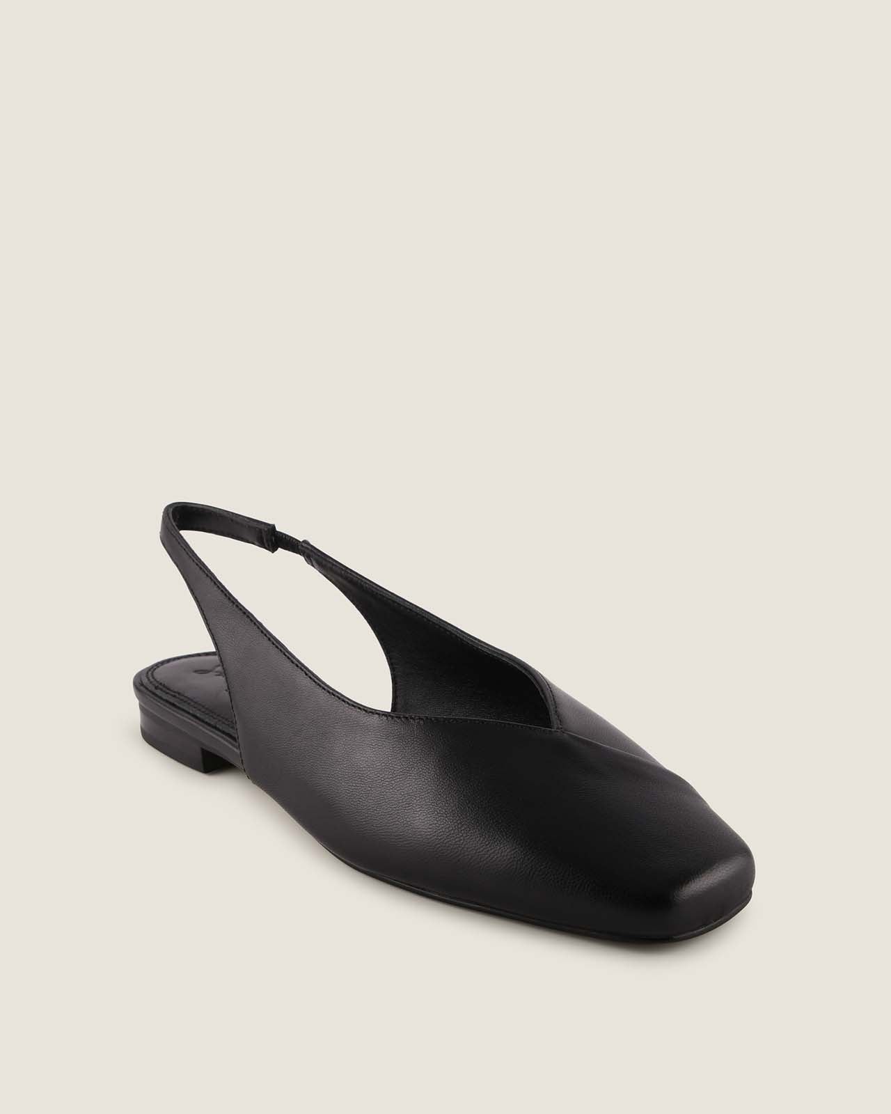 OLIVA DRESS FLATS BLACK LEATHER