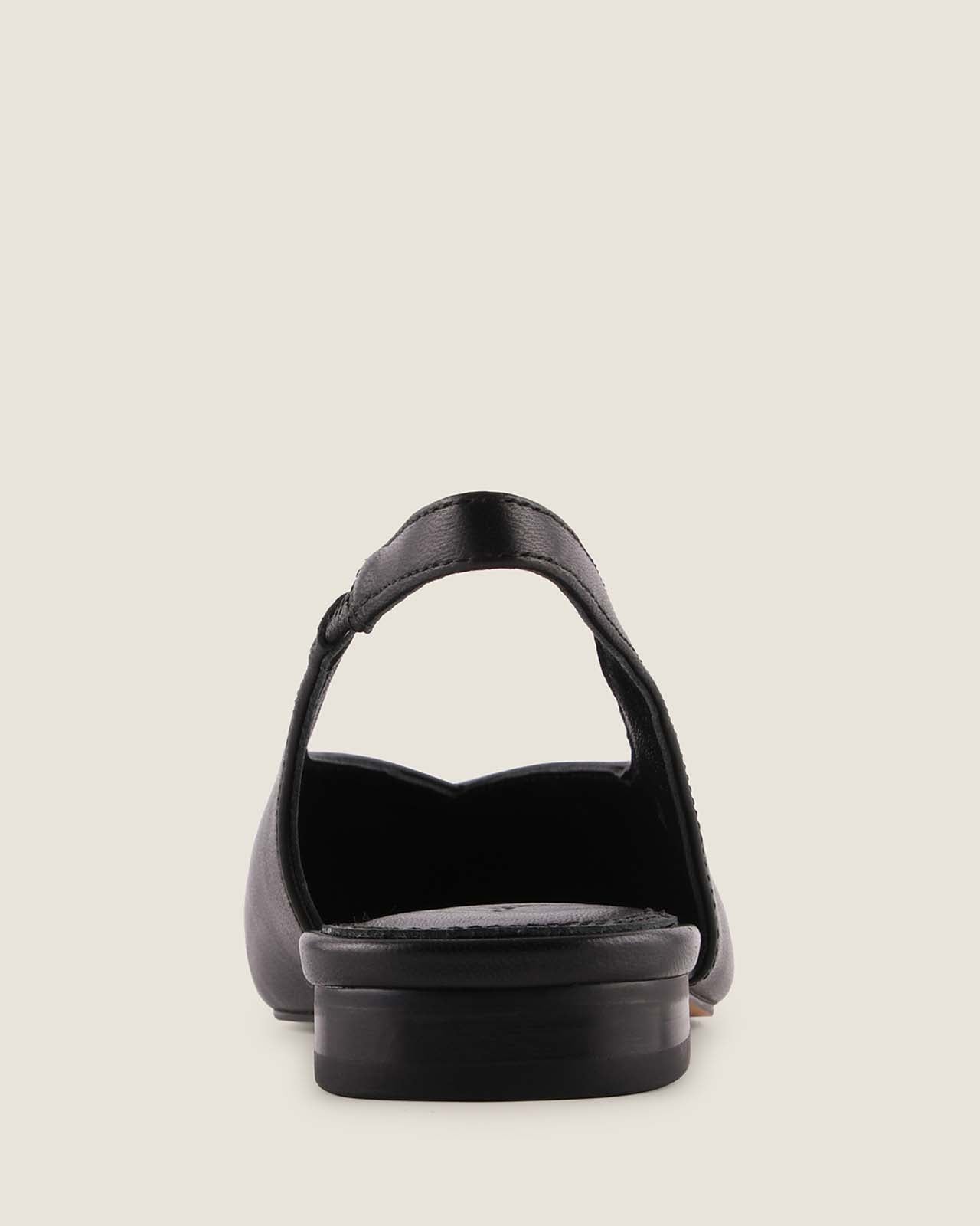 OLIVA DRESS FLATS BLACK LEATHER