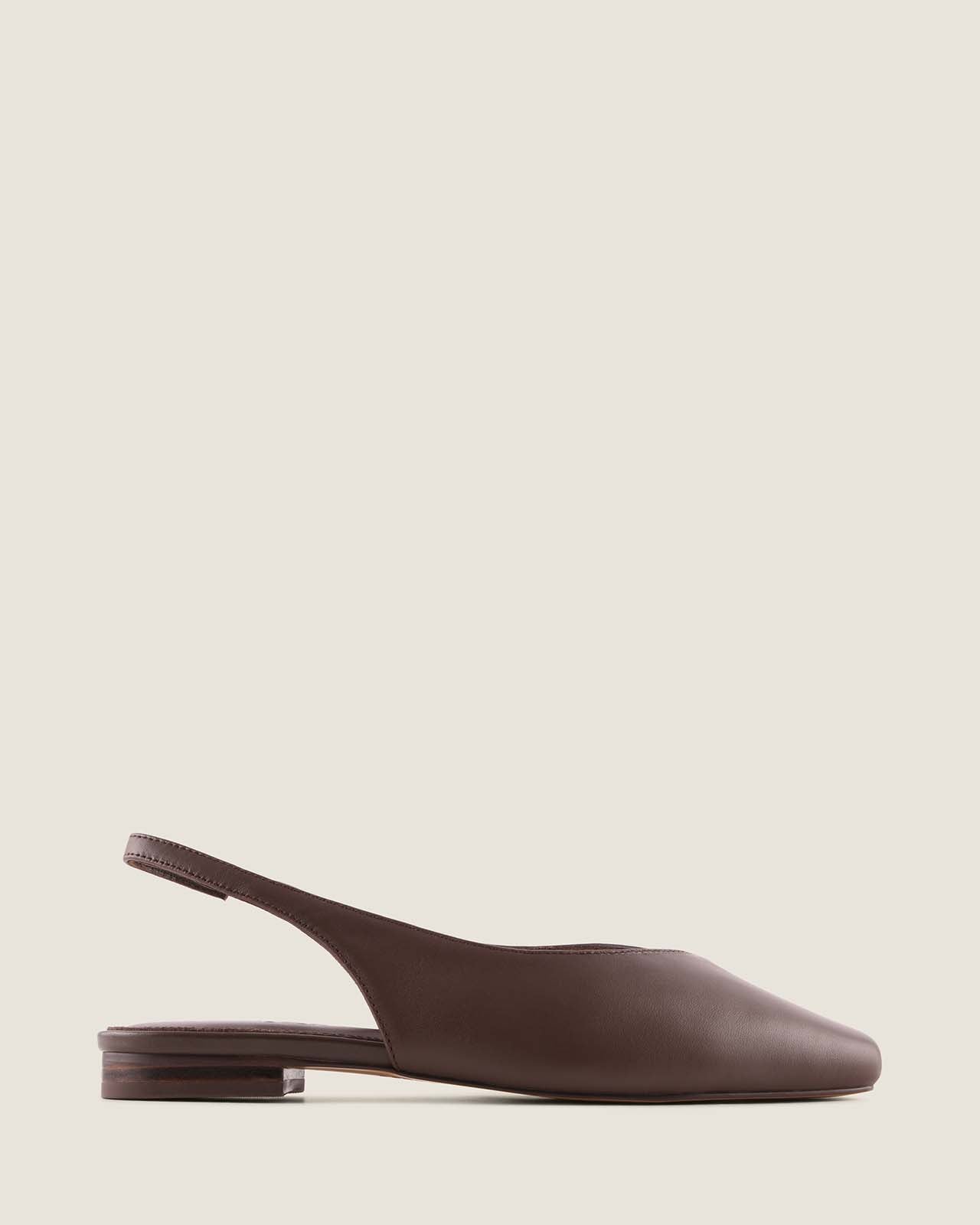 OLIVA DRESS FLATS BROWN LEATHER