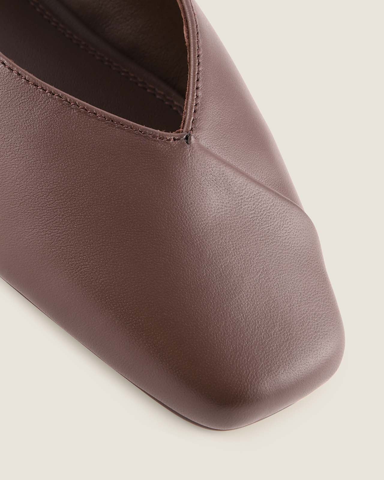 OLIVA DRESS FLATS BROWN LEATHER