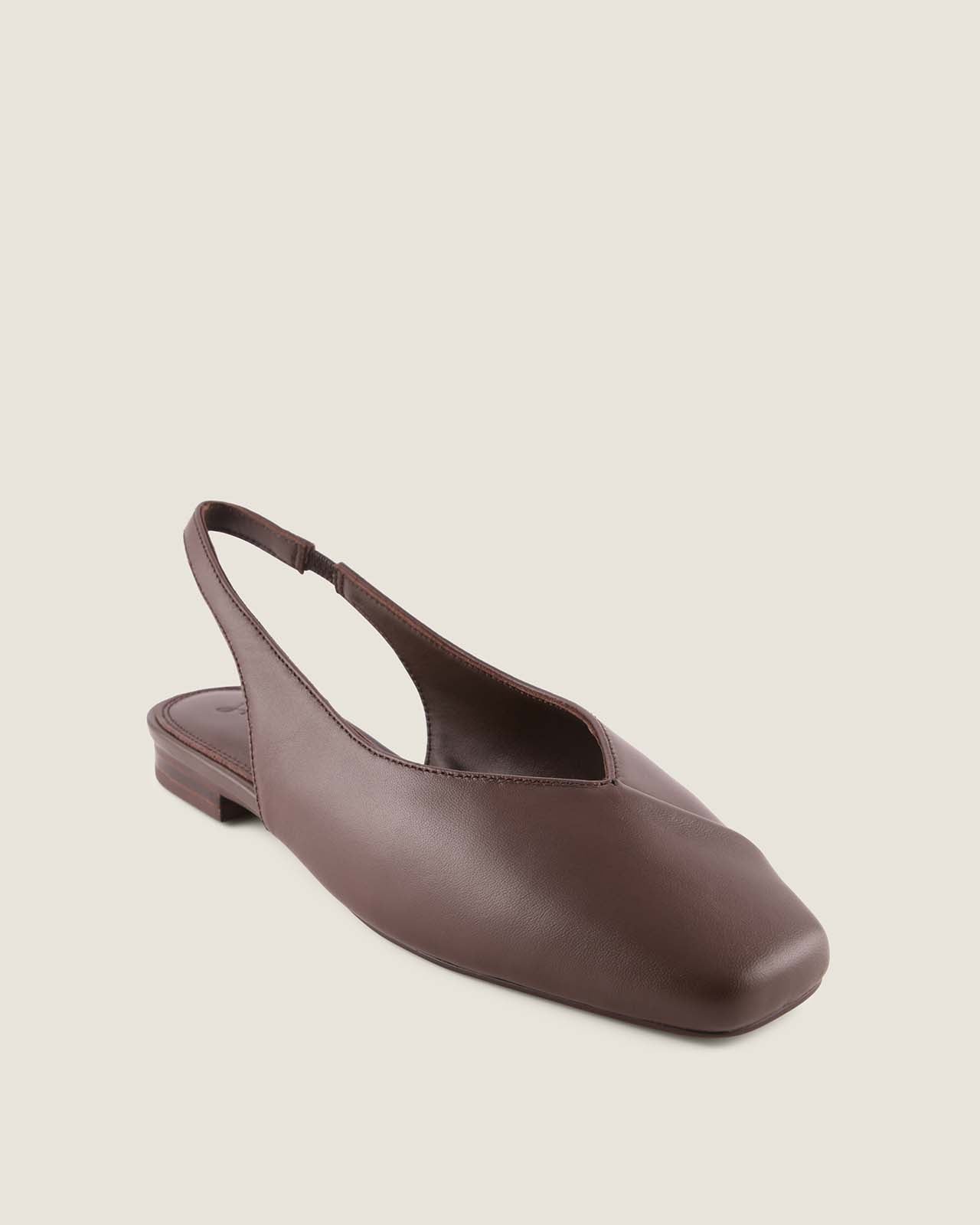 OLIVA DRESS FLATS BROWN LEATHER