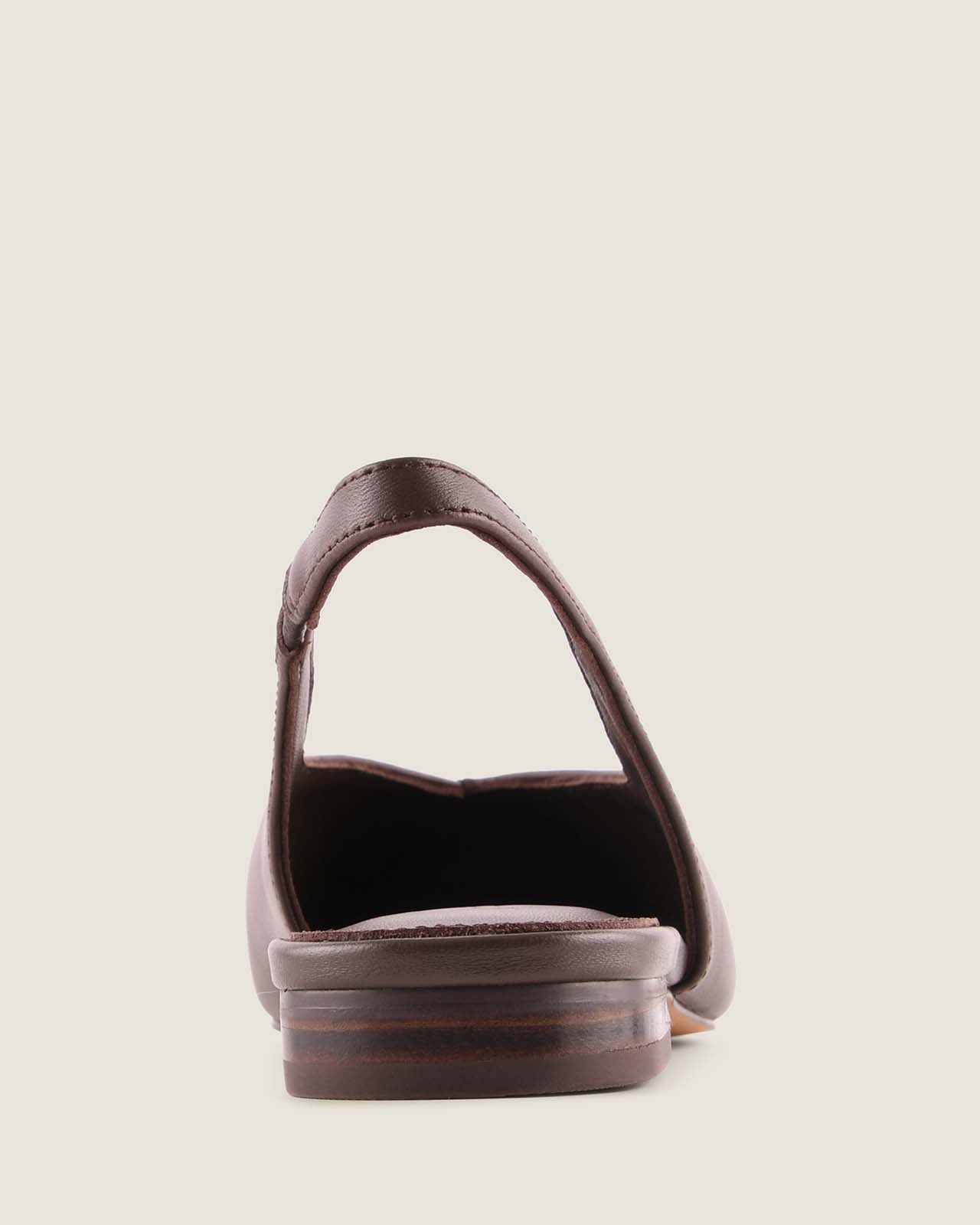 OLIVA DRESS FLATS BROWN LEATHER