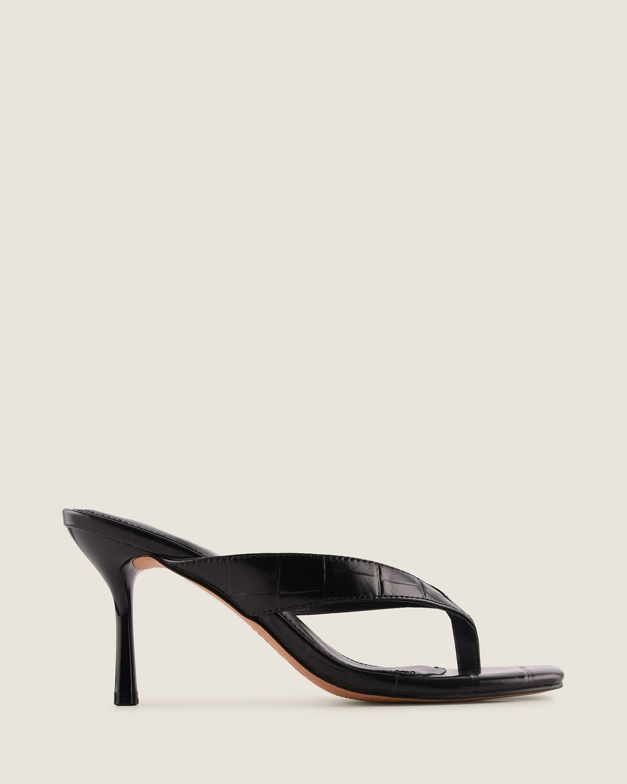 PIA HIGH SANDALS BLACK CROC