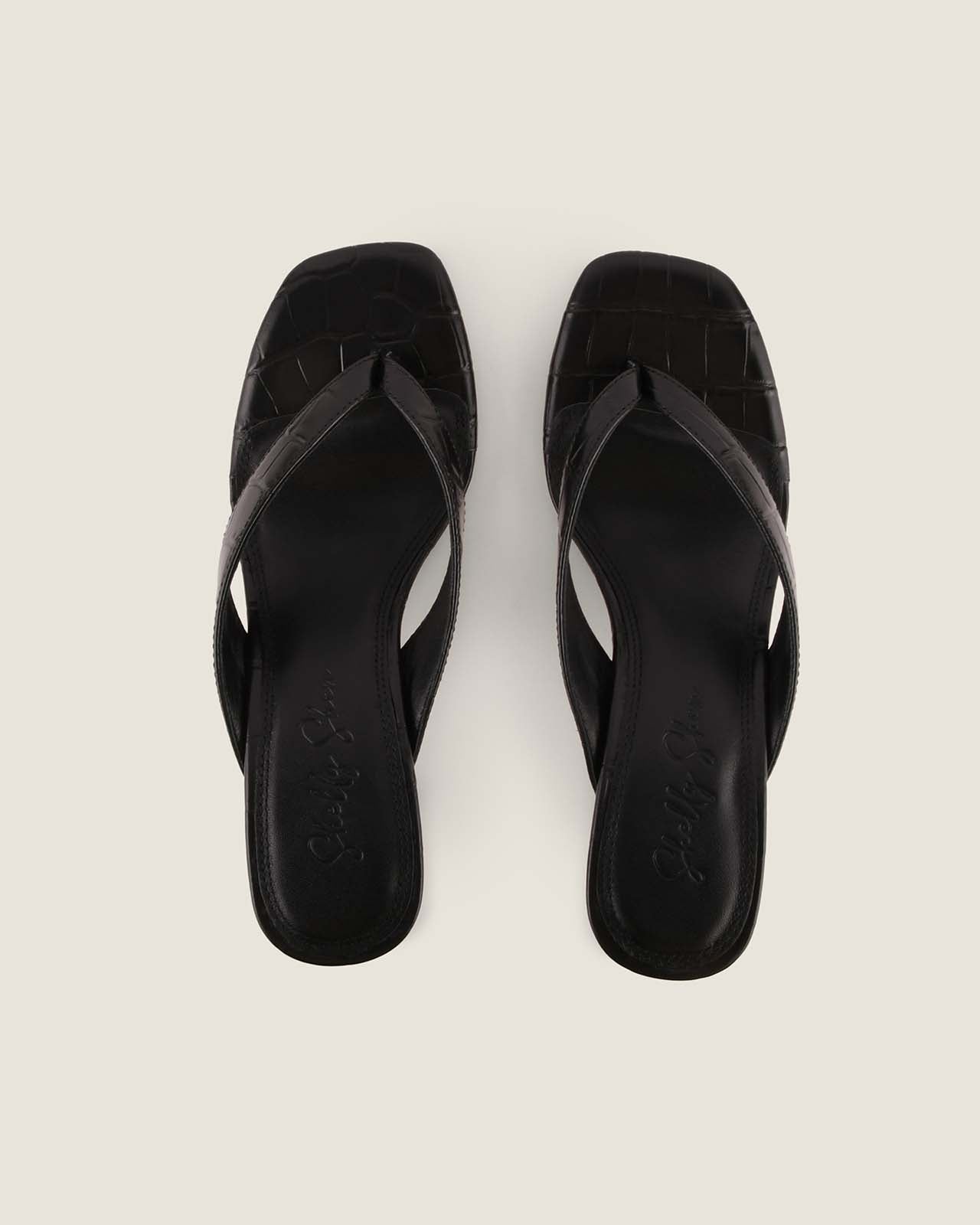 PIA HIGH SANDALS BLACK CROC
