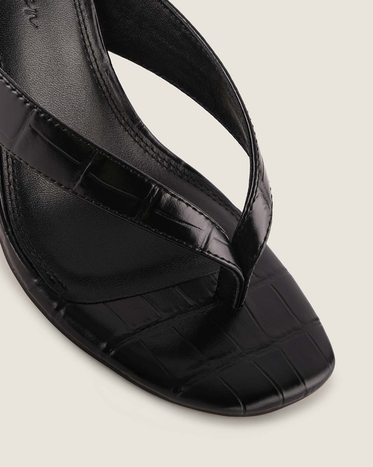 PIA HIGH SANDALS BLACK CROC