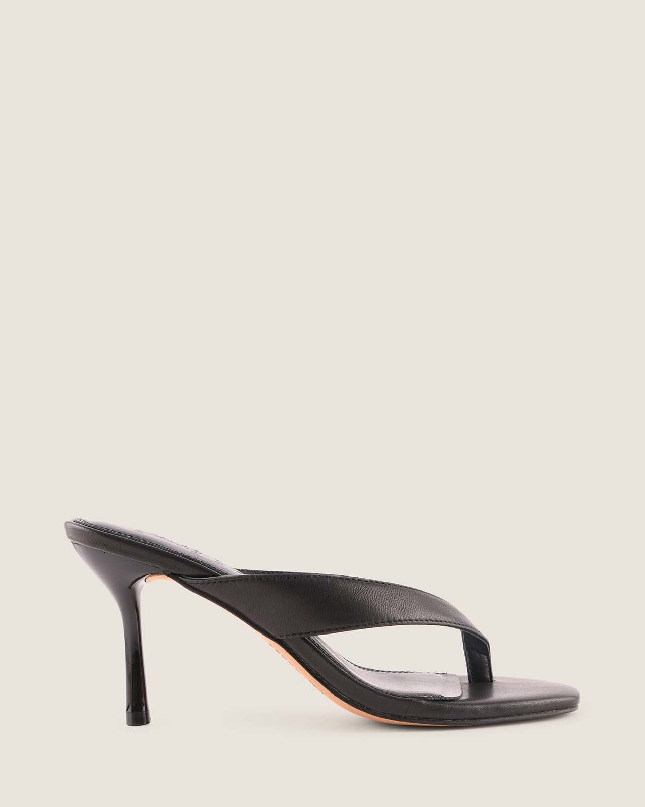 PIA HIGH SANDALS BLACK LEATHER