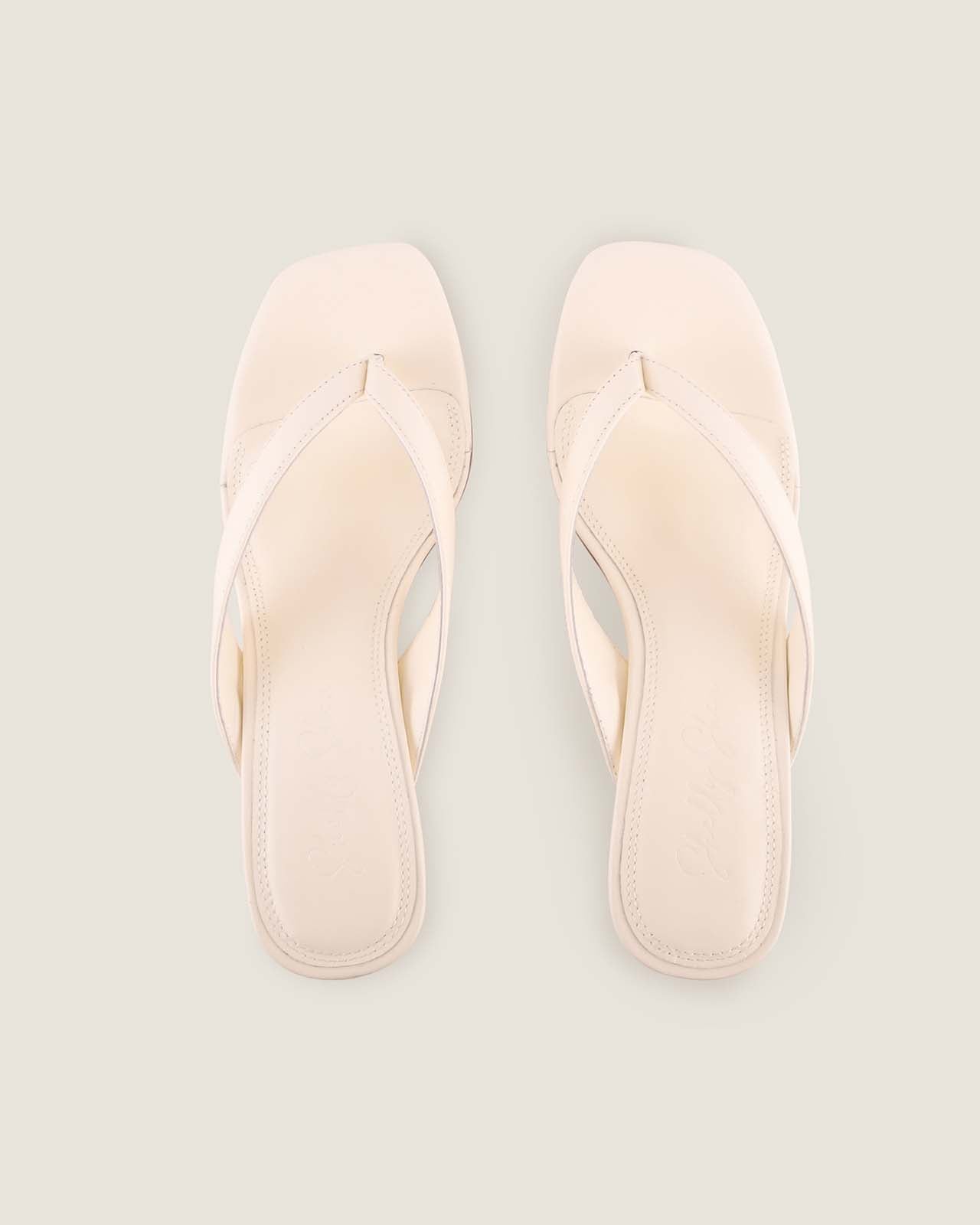 PIA HIGH SANDALS WHITE LEATHER