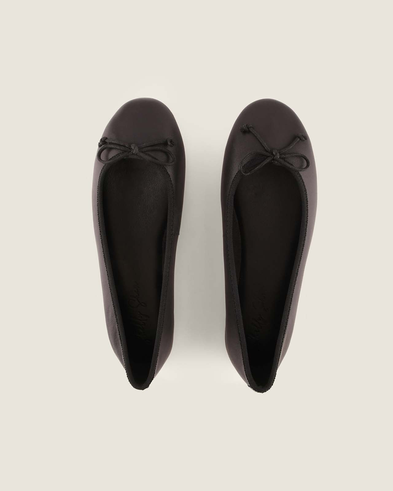POET BALLET FLATS BLACK LEATHER