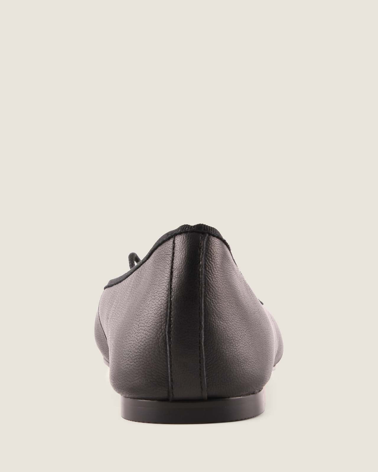 POET BALLET FLATS BLACK LEATHER