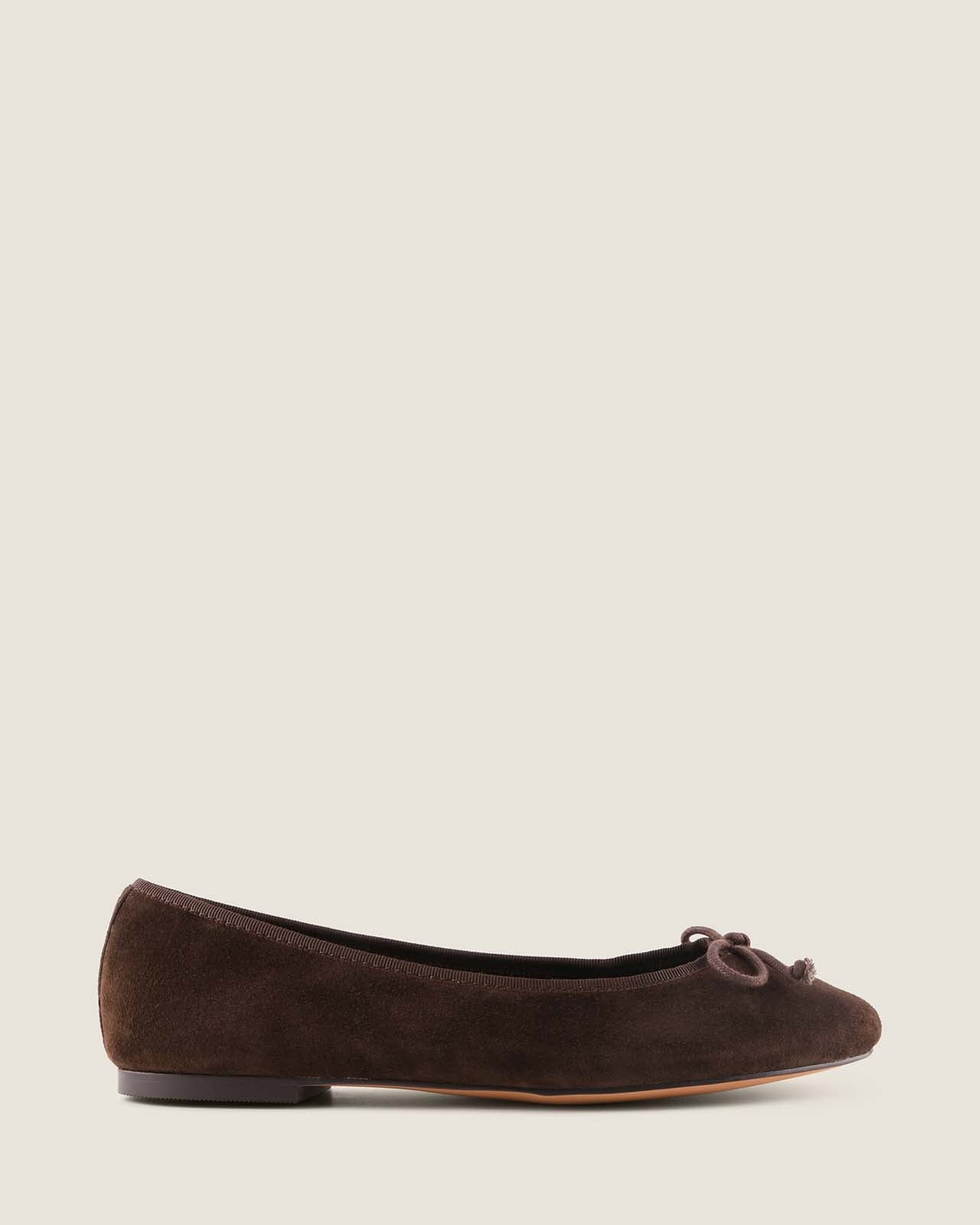 POET BALLET FLATS BROWN SUEDE
