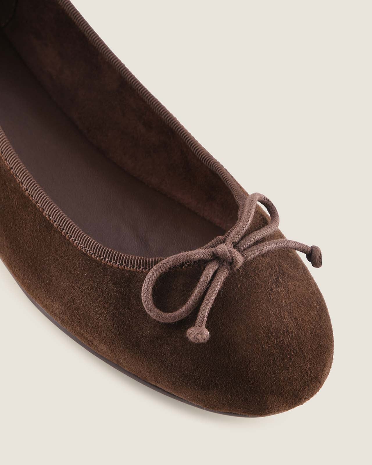 POET BALLET FLATS BROWN SUEDE