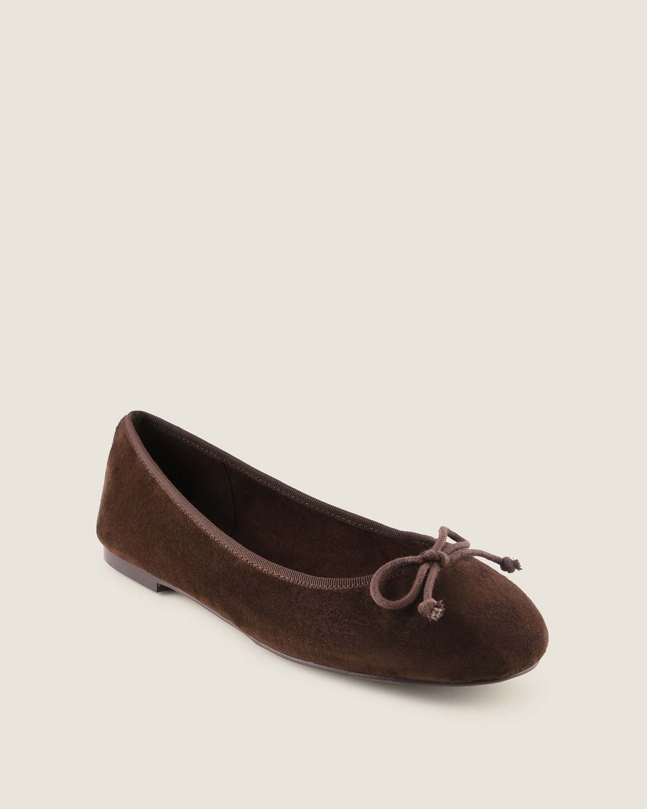 POET BALLET FLATS BROWN SUEDE