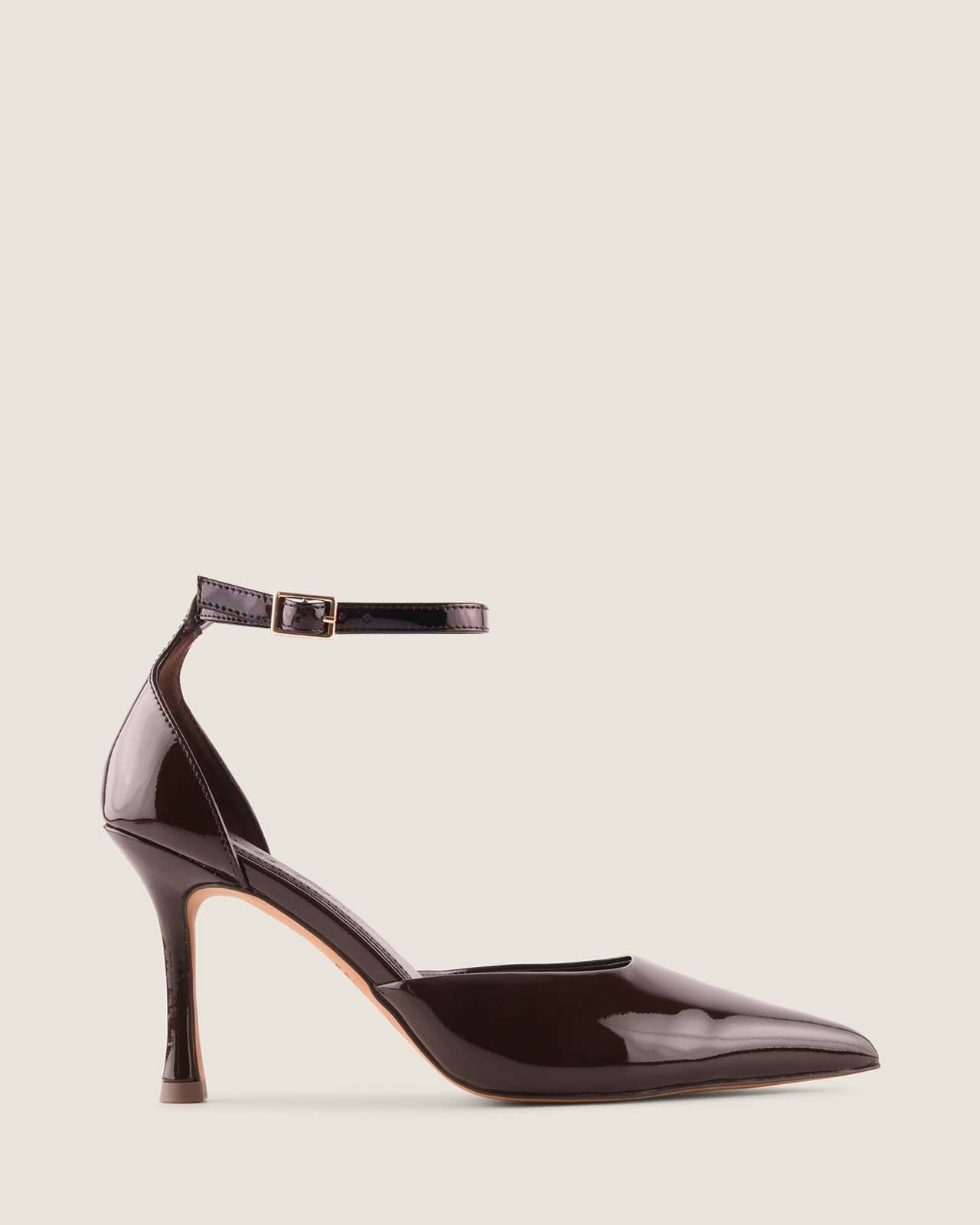 REMY HIGH HEEL PUMPS BROWN PATENT