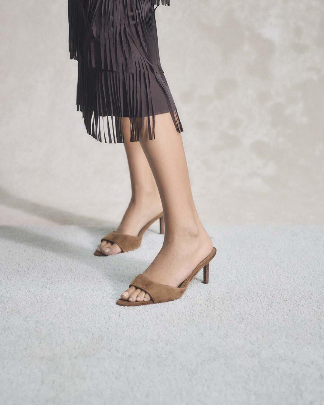 ADDISON HIGH SANDALS TAN SUEDE