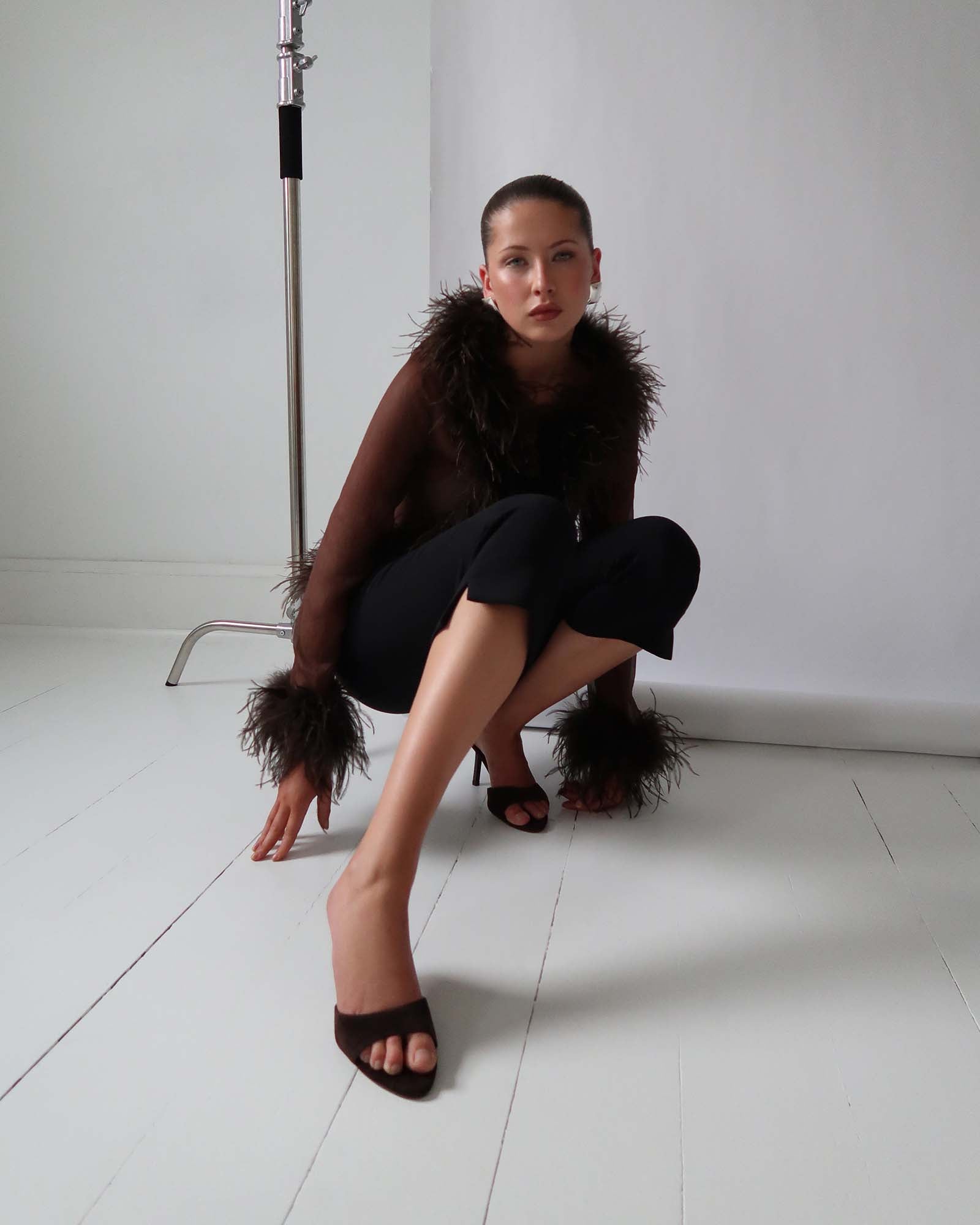 ADDISON HIGH SANDALS BROWN SUEDE