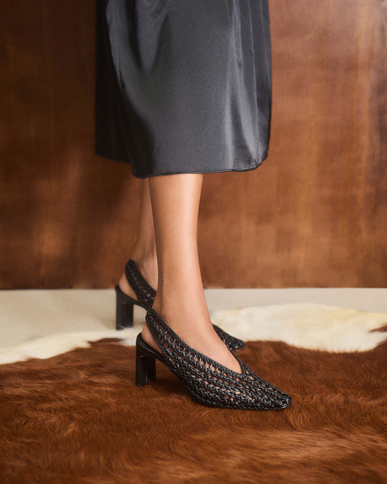 IRIS HIGH HEELS BLACK LEATHER