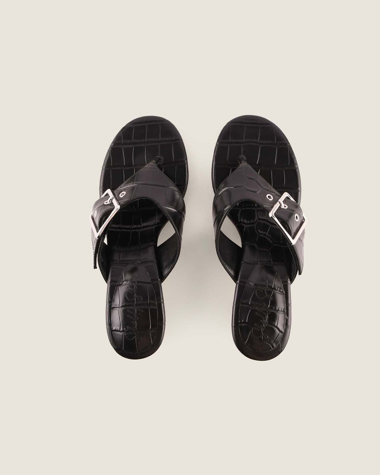 SURI HIGH SANDALS BLACK CROC