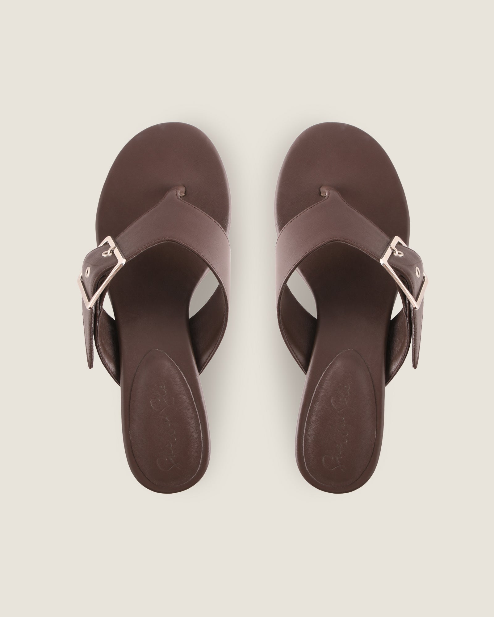 SURI HIGH SANDALS BROWN LEATHER
